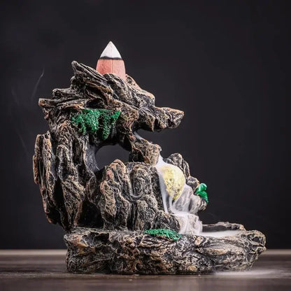 Incense diffuser with fluid smoke effect 