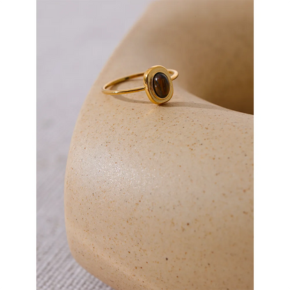 Chic Ring in Natural Stone 