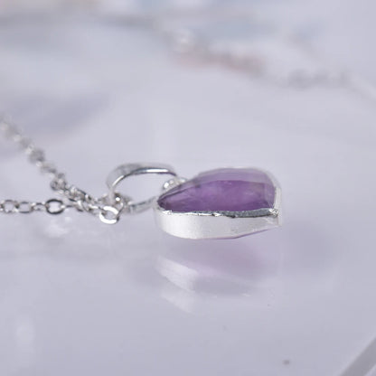Silver jewelry with purple quartz 