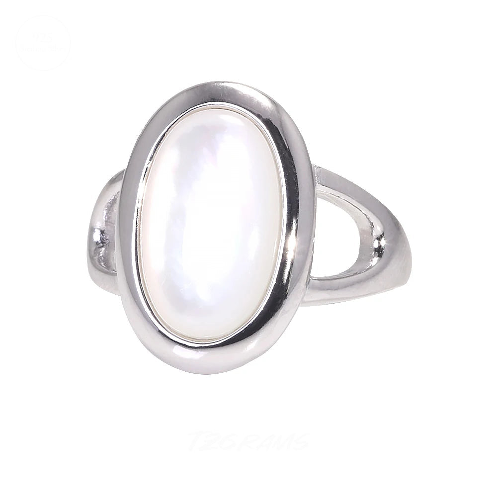 White shell and silver ring 