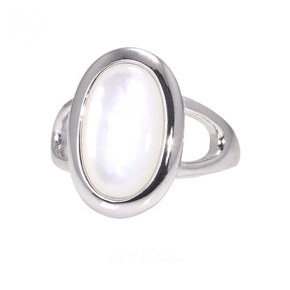 White shell and silver ring 