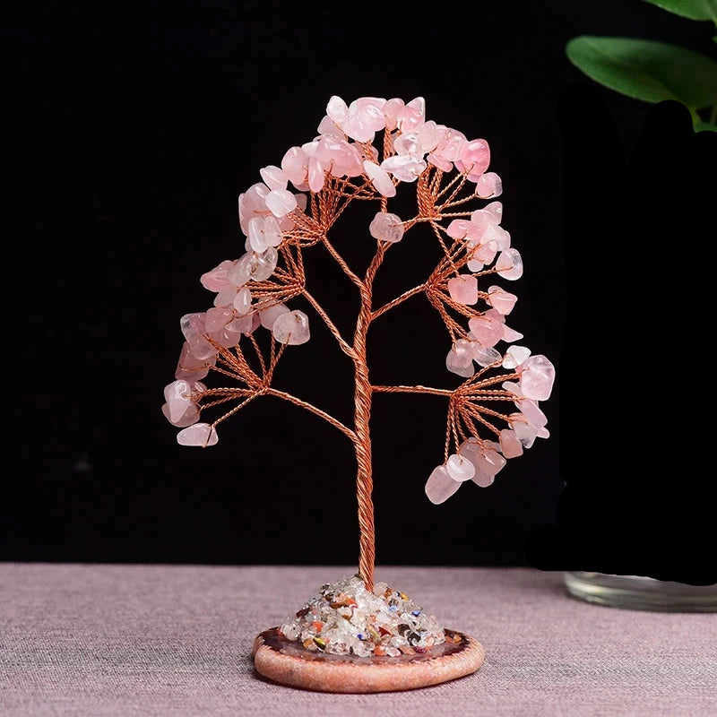 Mini money tree in crystal and agate - Fenshu 