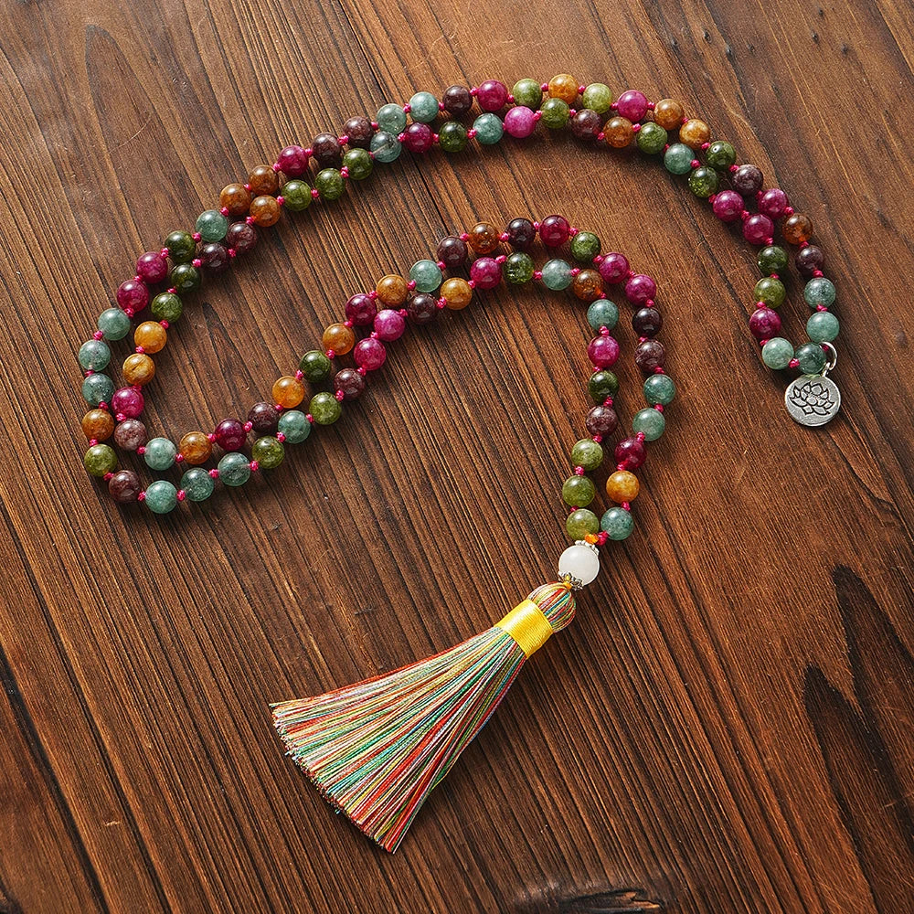 Rosary in colored tourmaline