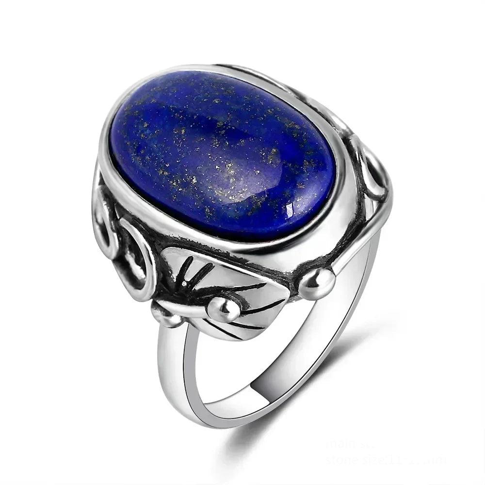 Sterling silver and lapis ring 