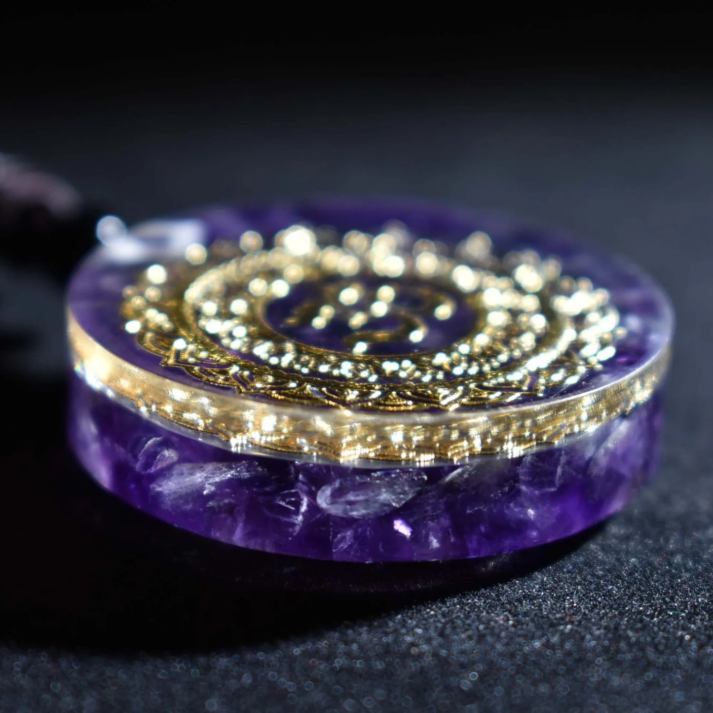 Mystical Om pendant in natural stones 