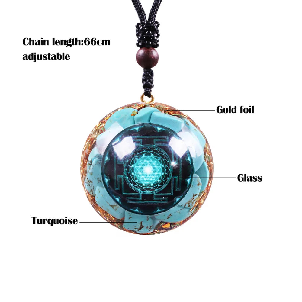 Adjustable Chakra Pendant in Orgonite 